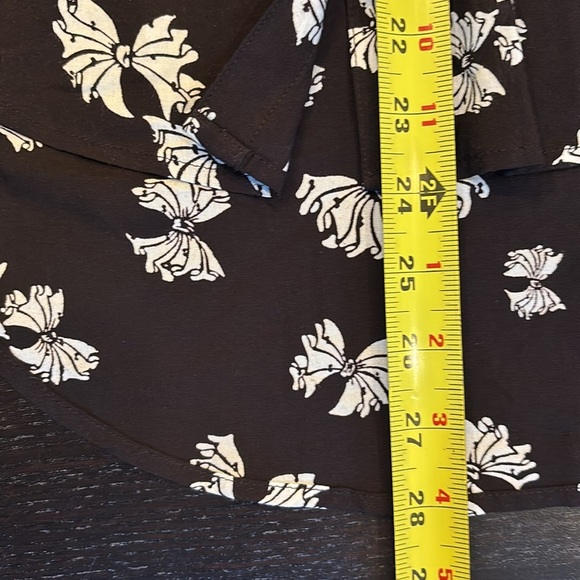 MAEVE Anthropologie rayon bow pattern high low hem blouse size 0 - Picture 8 of 10